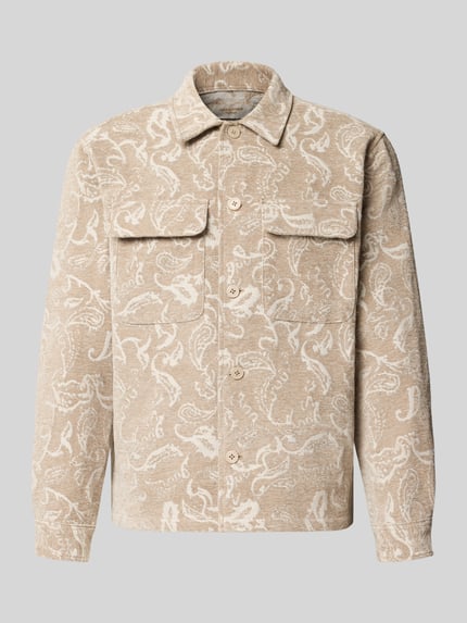 JACK & JONES Regular Fit Hemdjacke mit Brusttaschen Modell 'CHAMBERI' Beige 1