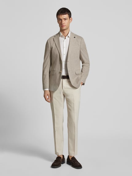 HECHTER PARIS Regular fit colbert van katoenmix met linnenaandeel model '' Roestrood - 1