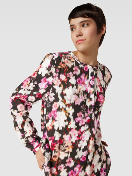 Christian Berg Woman Blusenshirt aus Viskose mit floralem Muster Black 3