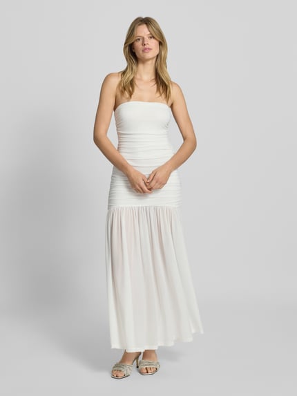 Bardot Abendkleid mit Raffungen Modell 'SOLANA' Offwhite 4