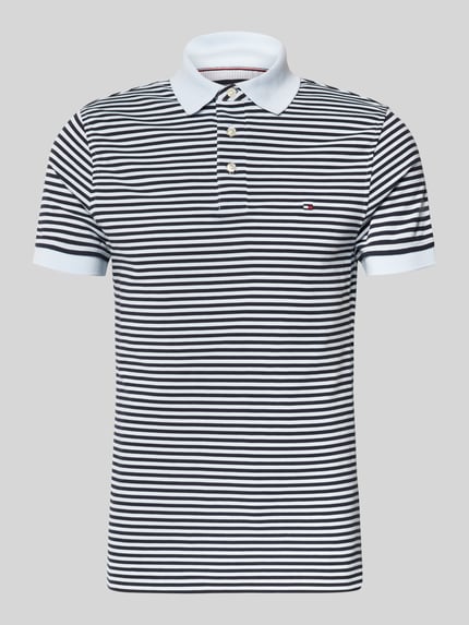 Tommy Hilfiger Slim fit poloshirt van een mix van katoen en elastaan Lichtblauw - 2