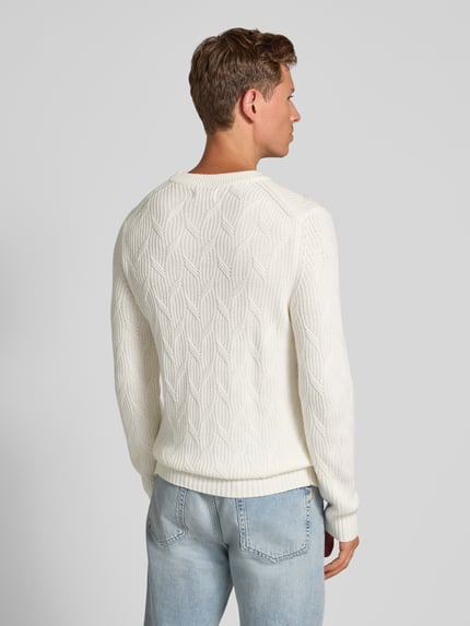 Christian Berg Men Gebreide pullover met kasjmiergehalte Offwhite - 5