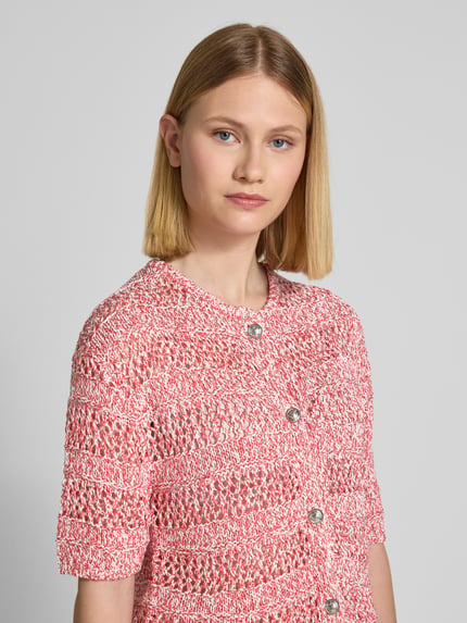 s.Oliver RED LABEL Regular fit cardigan in ajourtricot Rood - 3