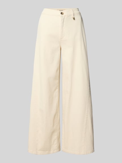 MOS MOSH Wide Leg Jeans mit Applikation Modell 'Vincent Clay' Ecru 2