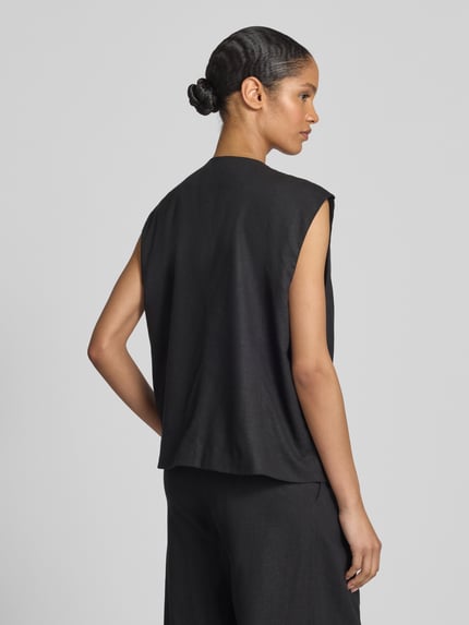 Gestuz Regular Fit Weste aus Viskose-Leinen-Mix Modell 'IZZA' Black 5