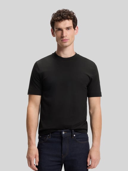 BOSS Regular Fit T-Shirt aus reiner Baumwolle Modell 'Thompson 01' Black 4