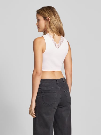 GUESS Crop Top in Ripp-Optik Modell 'RAQUEL' Rosa 5