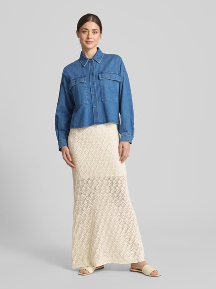 Selected Maxirock mit elastischem Bund Modell 'NIVA' Offwhite 1
