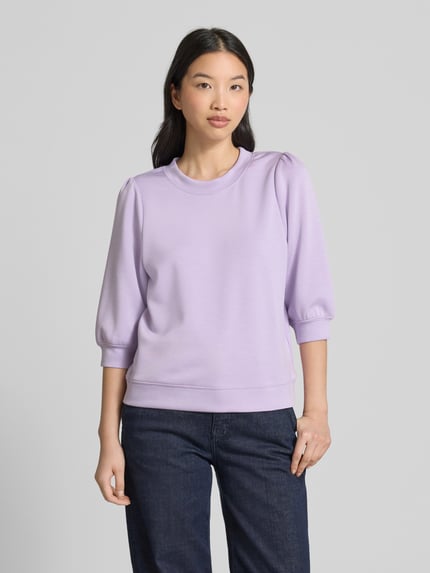 mbyM Sweatshirt aus Viskose-Mix mit 3/4-Arm Modell 'Kadi' Flieder 4