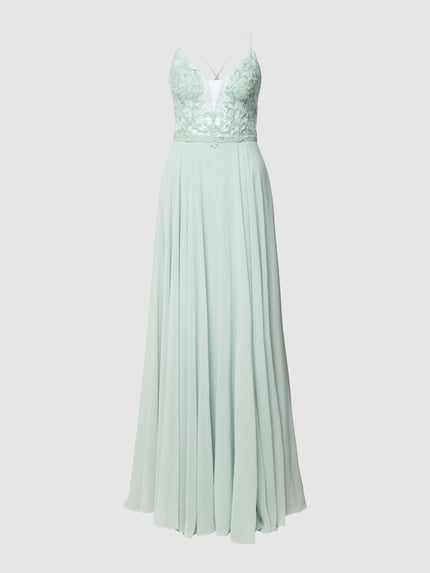 LUXUAR FASHION Abendkleid mit floraler Spitze Gruen 2