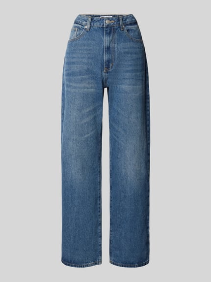 REVIEW Mid Waist Baggy Jeans aus Baumwoll-Mix mit Viskose-Anteil Blau 2