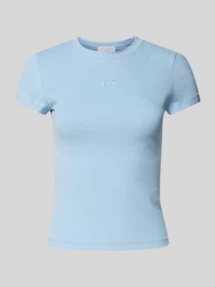 LeGer T-Shirt mit Label-Stitching - LeGer Studio Kollektion Hellblau 2