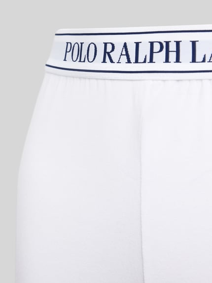 Polo Ralph Lauren Straight Leg Pyjama-Hose mit elastischem Label-Bund Offwhite 2