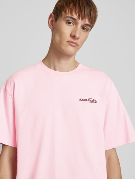 Karl Kani T-shirt met labelprint Felroze - 3