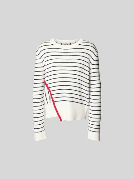 BAUM & PFERDGARTEN Sweter z imitacji dzianiny Biały 2