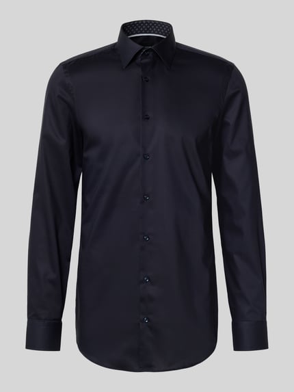 BOSS Slim Fit Businesshemd mit extra langem Arm Modell 'HANK' Marine 2