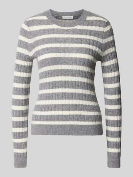 Christian Berg Woman Strickpullover aus Kaschmir mit Rundhalsausschnitt Graphit Melange 2