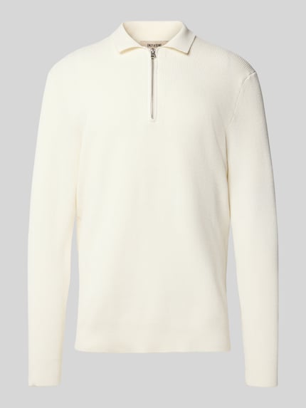 ONLY & SONS Regular Fit Strickpullover aus Baumwoll-Mix Modell 'PHIL' Offwhite 2