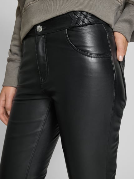 Zadig&Voltaire Flared leren broek in 5-pocketmodel, model 'PUSH CUIR LISSE' Zwart - 3