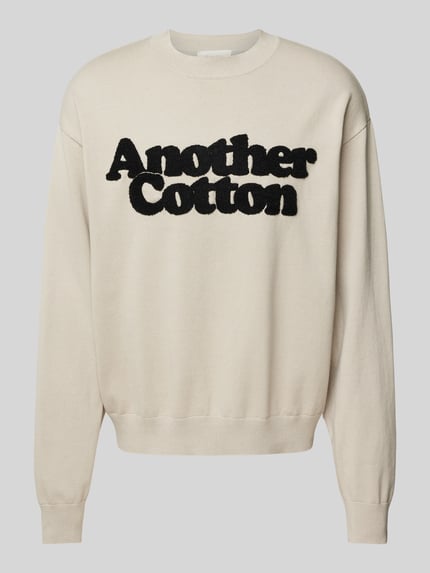 ANOTHER COTTON LAB Sweter z dzianiny z prążkowanymi wykończeniami Złamany biały 2