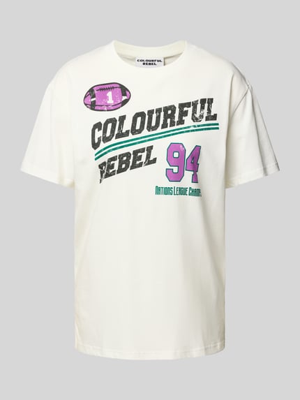 Colourful Rebel Loose fit T-shirt met ronde hals Wit - 2