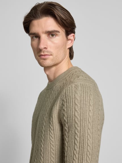 Samsøe Samsøe Strickpullover mit Kaschmir-Anteil Modell 'CASSIUS' Beige 3