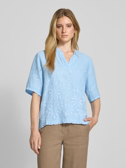 ZABAIONE Blouseshirt met V-hals Blauw gemêleerd - 4