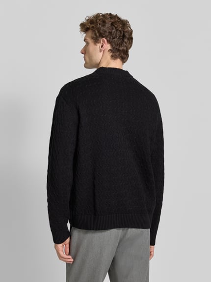 Selected Regular Fit Strickpullover aus reiner Baumwolle Modell 'PHILIP' Black 5