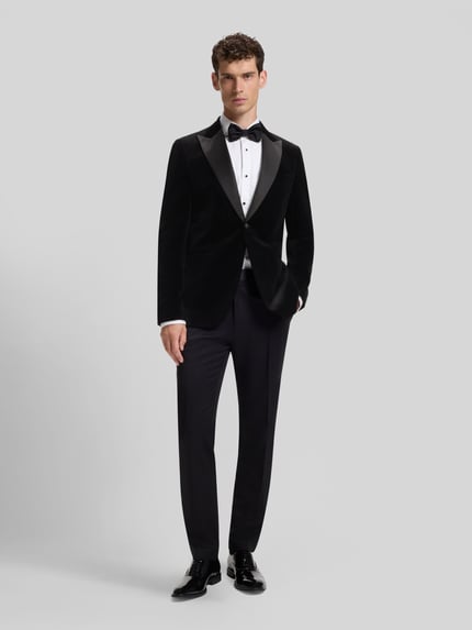 BOSS Slim Fit Sakko aus Seiden-Mix Modell 'Hutson' Black 1
