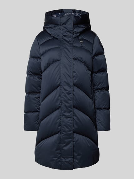 Blauer USA Gewatteerde lange jas met capuchon, model 'OPERA' Donkerblauw - 2