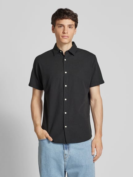 JACK & JONES Koszula casualowa o kroju slim fit z rękawem o dł. 1/2 model ‘BREEZE’ Czarny 4