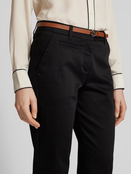 COMMA Chino met riem Zwart - 3