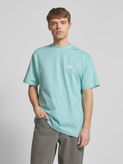 Calvin Klein Jeans T-shirt met labeldetail Turquoise - 4