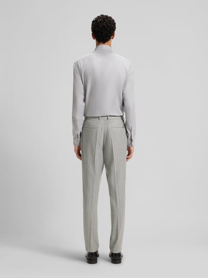 BOSS Regular fit pantalon van zuivere scheerwol, model 'GENIUS' Lichtgrijs - 5