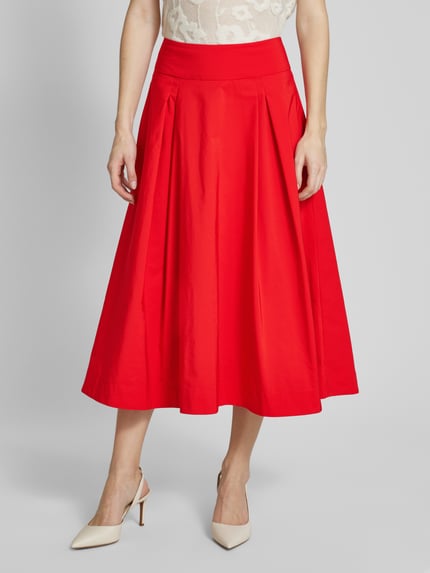 Essentiel Antwerp Midirock mit Kellerfalten Modell 'Hosanna' Rot 4