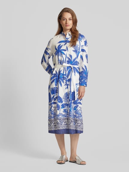 Emily Van den Bergh Midikleid mit durchgehender Knopfleiste Blau 4