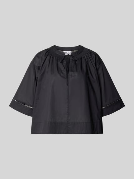 Cropped Boxy Fit Bluse mit Schnürung Shop The Look MANNEQUINE