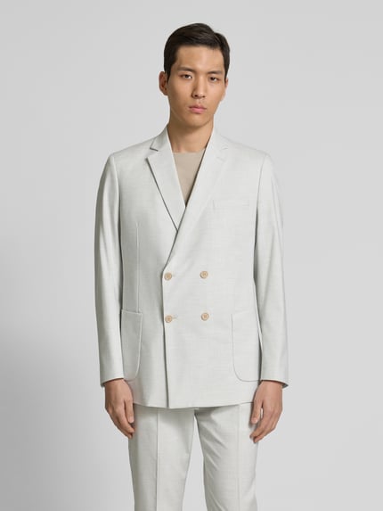 s.Oliver BLACK LABEL Regular fit colbert met dubbele knoopsluiting Lichtgrijs - 4