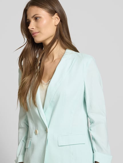 Marc Cain Linnen blazer met reverskraag Mintgroen - 3