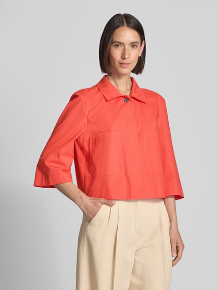 MORE Cropped Bluse mit Eingrifftaschen Rot 4