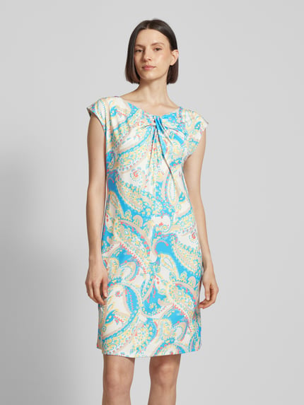 s.Oliver BLACK LABEL Knielange jurk met knoopdetail Geel - 4