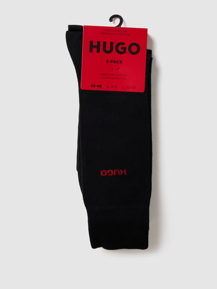 HUGO Sokken met labeldetail in een set van 2 paar Zwart - 3