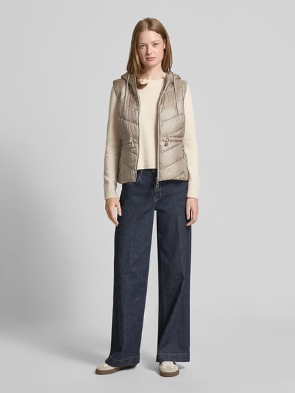 monari Bodywarmer met capuchon en ritszakken Taupe - 1