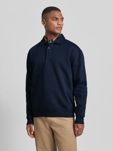 MCNEAL Poloshirt mit gerippten Abschlüssen Dunkelblau 4