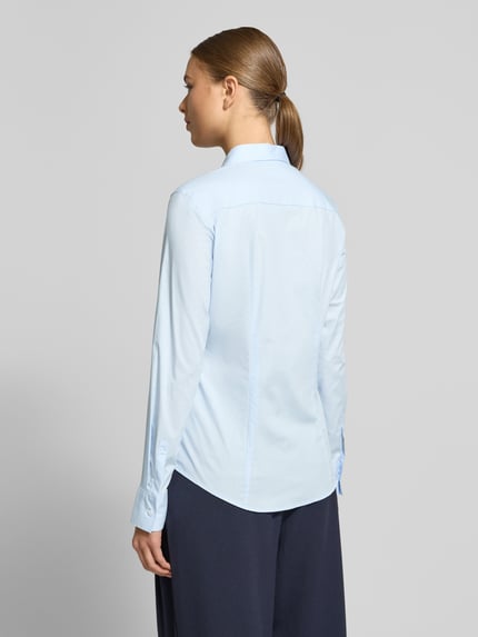 Marc O'Polo Hemdbluse aus Baumwoll-Mix Bleu 5