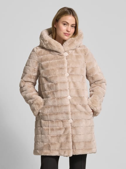 PETITE M. Wendejacke aus Webpelz mit Kapuze und Eingrifftaschen Ecru 6