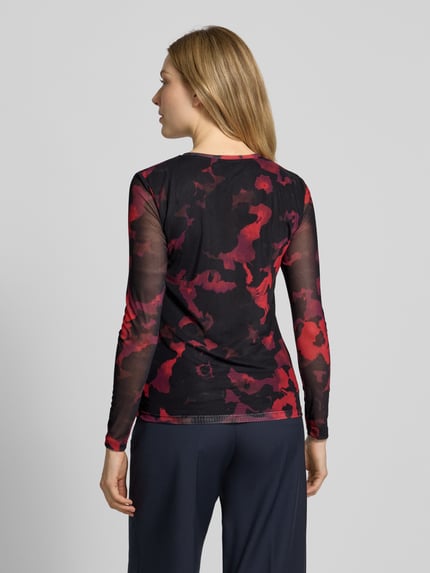b.young Longsleeve mit Rundhalsausschnitt Modell 'Paloma' Hellrot Melange 5