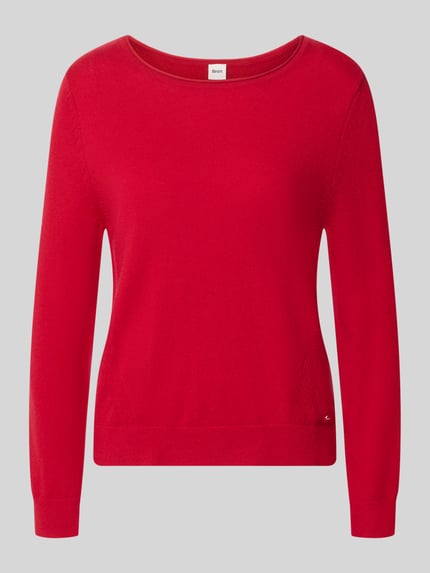 Produktfoto, Regular Fit Pullover aus Schurwoll-Kaschmir-Mix Modell 'Lisa' von Brax, Damen Pullover, leuchtend rot, glatte Struktur, einfache Form