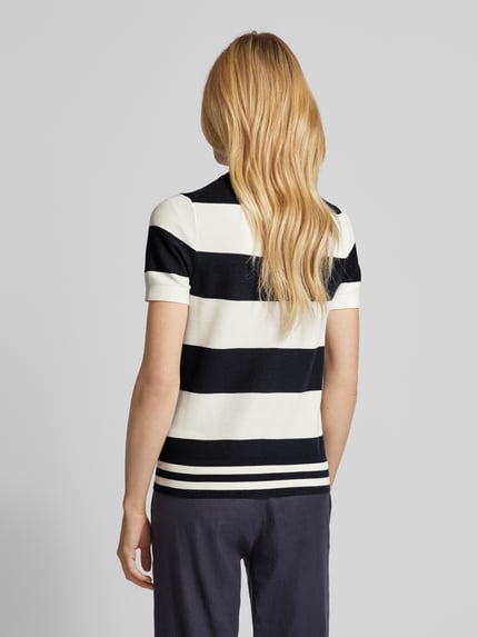Tommy Hilfiger Gebreid shirt met logostitching, model 'RUGBY' Marineblauw - 5