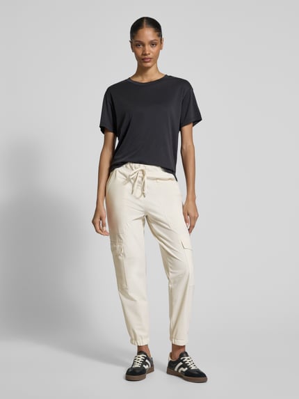 CAMBIO Tapered fit joggingbroek met verkort model, model 'KARO' Zand - 1
